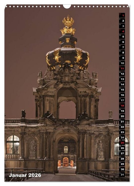 Produktbild: Dresden bei Nacht (Wandkalender 2026 DIN A3 hoch), CALVENDO Monatskalender