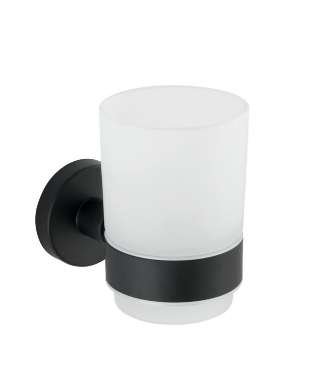 Produktbild: Zahnputzbecher Uno Mod. Bosio Black Edelstahl matt, rostfrei