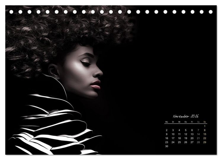 Produktbild: Haute Couture - Wei&szlig; trifft Schwarz (Tischkalender 2026 DIN A5 quer), CALVENDO Monatskalender