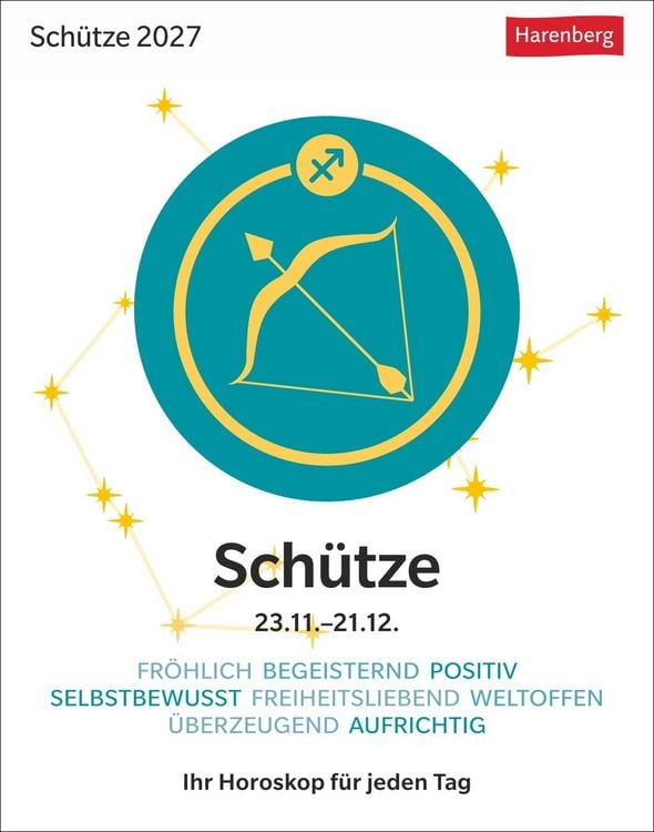 Produktbild: Sch&uuml;tze Sternzeichenkalender 2027 - Tagesabrei&szlig;kalender - Ihr Horoskop f&uuml;r jeden Tag