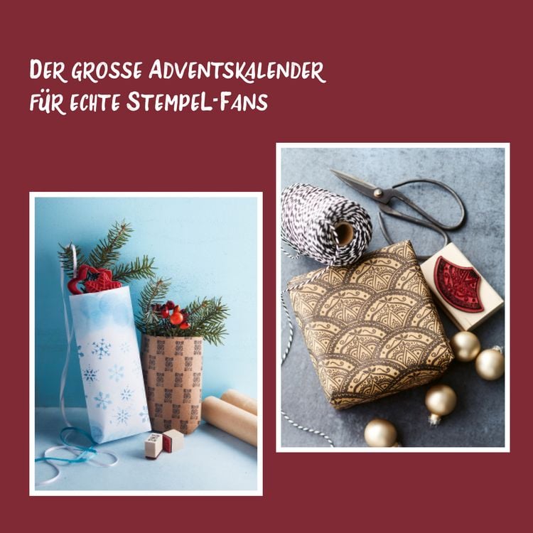 Produktbild: Adventskalender Stempel-Gl&uuml;ck. Mehr als 24 Stempel, Anleitungsbuch und Zubeh&ouml;r