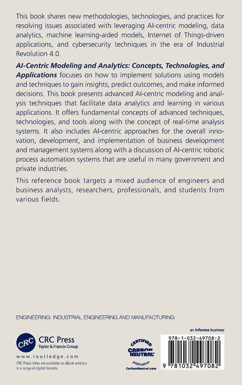 Produktbild: AI-Centric Modeling and Analytics