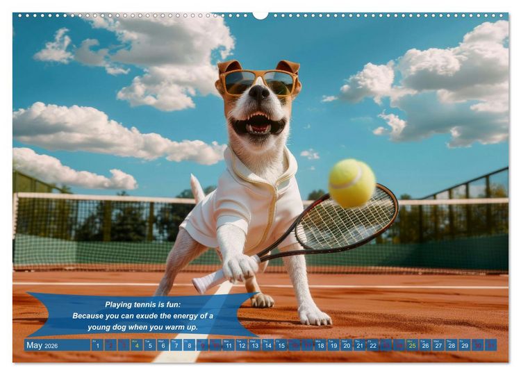 Produktbild: Funny animals as tennis players (Wall Calendar 2026 DIN A2 landscape), CALVENDO 12 Month Wall Calendar