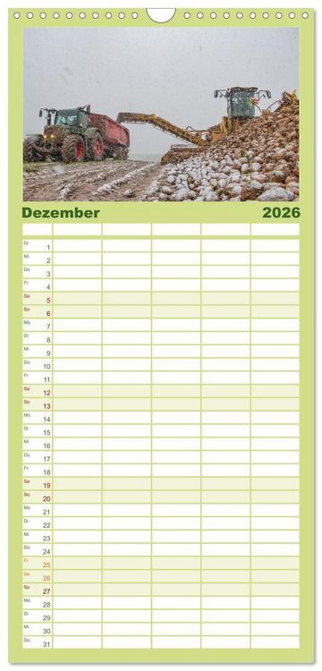 Produktbild: Familienplaner 2026 - Landtechnik im Einsatz mit 5 Spalten (Wandkalender, 21 x 45 cm) CALVENDO