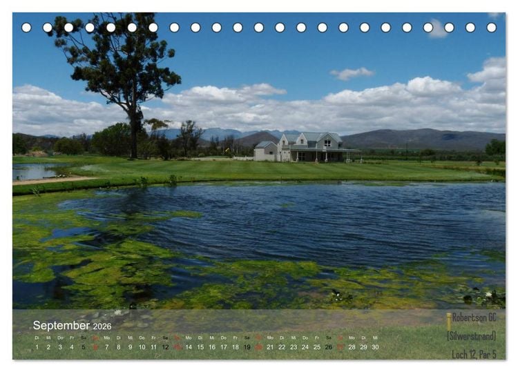 Produktbild: Golfpl&auml;tze Kapstadt - Cape Winelands und Overberg (Tischkalender 2026 DIN A5 quer), CALVENDO Monatskalender