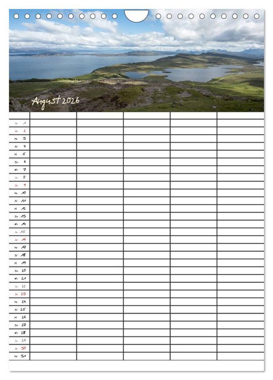 Produktbild: Isle of Skye - Schottlands Inseln - Familienplaner (Wandkalender 2026 DIN A4 hoch), CALVENDO Monatskalender