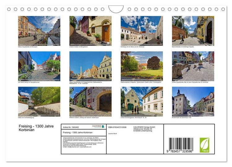 Produktbild: Freising - 1300 Jahre Korbinian (Wandkalender 2026 DIN A4 quer), CALVENDO Monatskalender