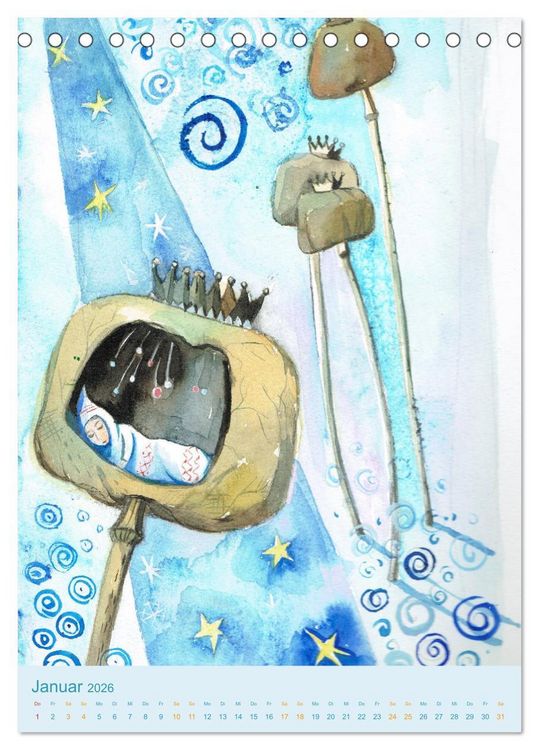 Produktbild: Im Elfenreich- Zauber und Magie der Elfen in sch&ouml;nen Aquarellen (Tischkalender 2026 DIN A5 hoch), CALVENDO Monatskalender