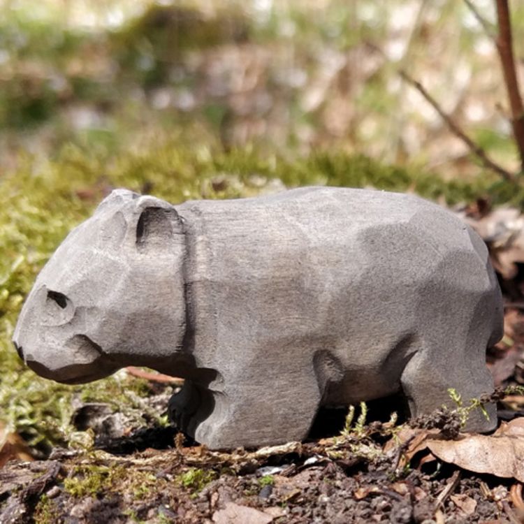 Produktbild: Wudimals A040710 - Wombat, Wombat, handgeschnitzt aus Holz
