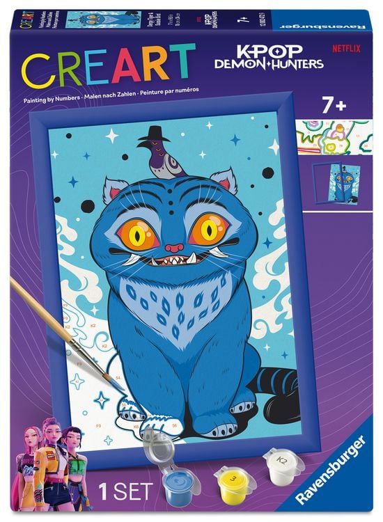 Produktbild: CreArt, Malen nach Zahlen Kinder KPop Demon Hunters - Derpy Tiger & Sussie Bird