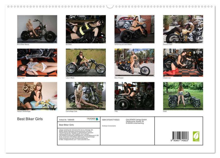 Produktbild: Best Biker Girls (hochwertiger Premium Wandkalender 2026 DIN A2 quer), Kunstdruck in Hochglanz