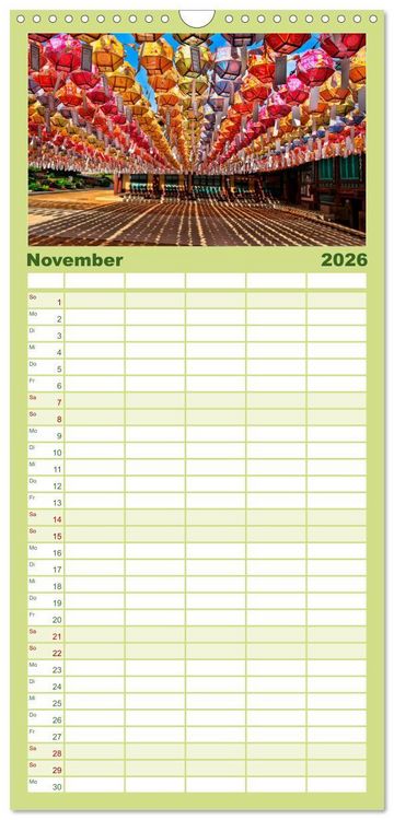 Produktbild: Familienplaner 2026 - S&uuml;dkorea - Hightech und viel Tradition mit 5 Spalten (Wandkalender, 21 x 45 cm) CALVENDO
