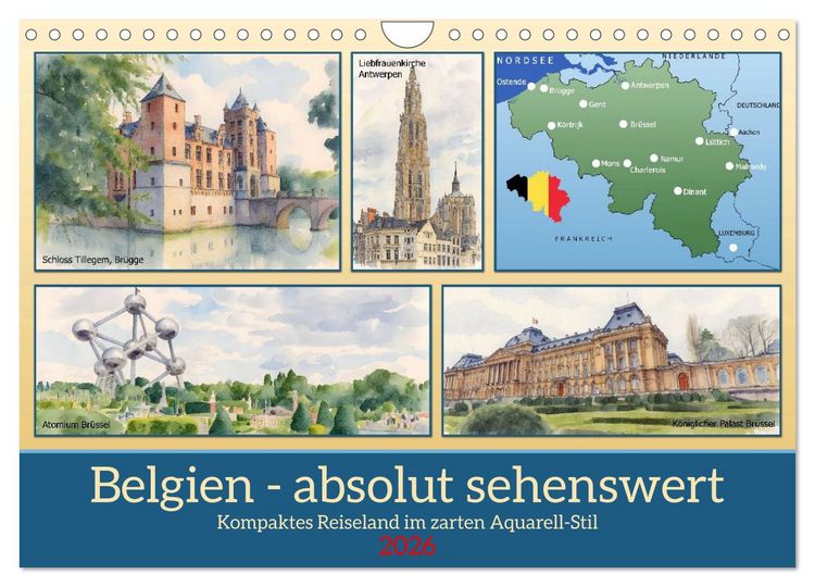 Produktbild: Belgien - absolut sehenswert (Wandkalender 2026 DIN A4 quer), CALVENDO Monatskalender
