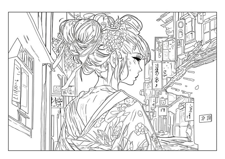 Produktbild: Manga Malbuch f&uuml;r M&auml;dchen ab 8 Jahren mit 52 Ausmalbildern