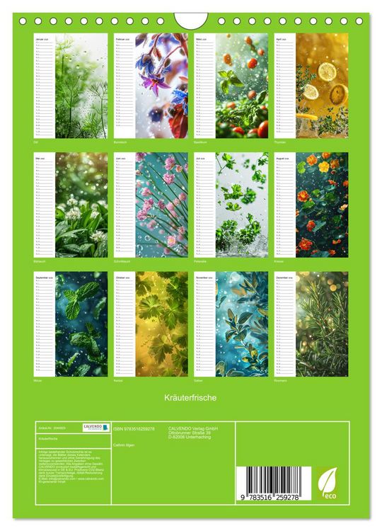 Produktbild: Kr&auml;uterfrische (Wandkalender 2026 DIN A4 hoch), CALVENDO Monatskalender