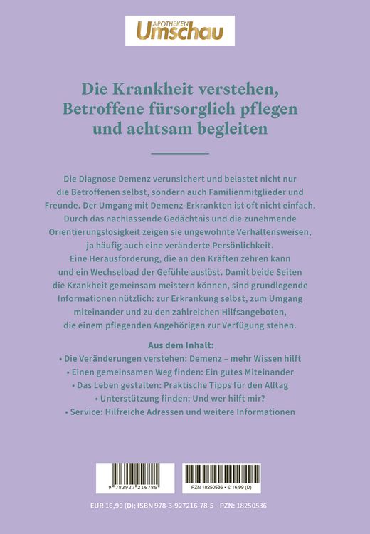 Produktbild: Apotheken Umschau: Demenz. Verstehen und achtsam begleiten