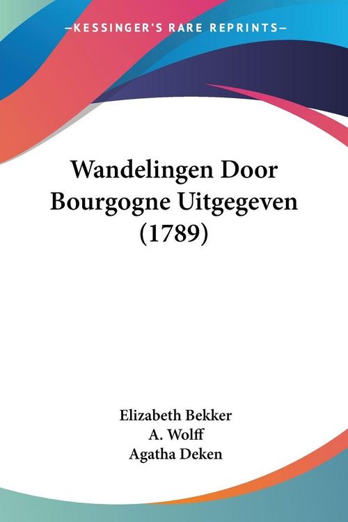 Produktbild: Wandelingen Door Bourgogne Uitgegeven (1789)