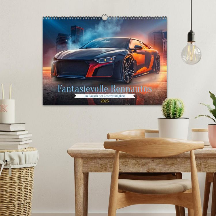 Produktbild: Fantasievolle Rennautos - Im Rausch der Geschwindigkeit (Wandkalender 2026 DIN A3 quer), CALVENDO Monatskalender