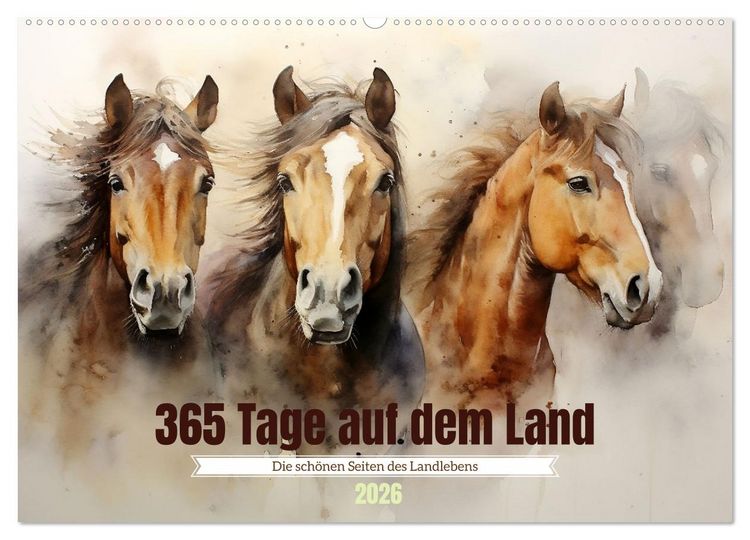 Produktbild: 365 Tage auf dem Land (Wandkalender 2026 DIN A2 quer), CALVENDO Monatskalender