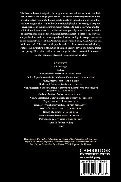 Produktbild: The Cambridge Companion to British Literature of the French Revolution in the 1790s