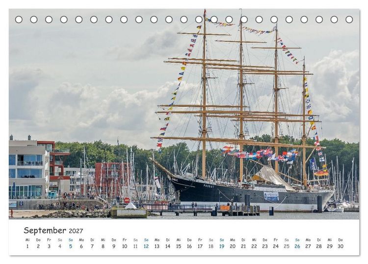 Produktbild: Mit Segel, Rah und Gaffel (Tischkalender 2027 DIN A5 quer), CALVENDO Monatskalender