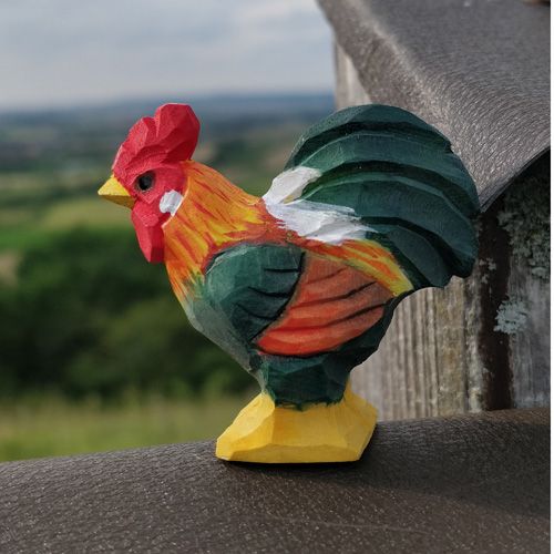 Produktbild: Wudimals A040601 - Hahn, Rooster, handgeschnitzt aus Holz