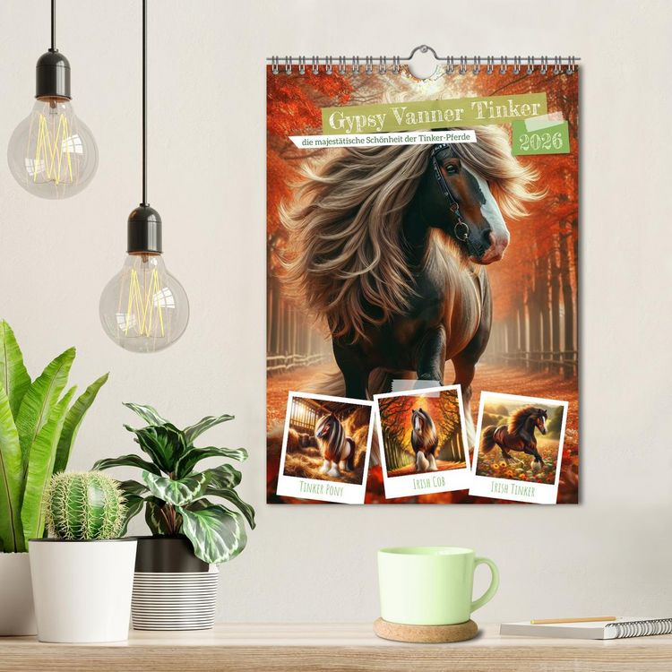 Produktbild: Gypsy Vanner Tinker - die majest&auml;tische Sch&ouml;nheit der Tinker-Pferde (Wandkalender 2026 DIN A4 hoch), CALVENDO Monatskalender