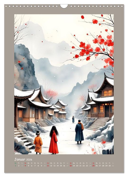 Produktbild: Berge, Pagoden, Tempel (Wandkalender 2026 DIN A3 hoch), CALVENDO Monatskalender