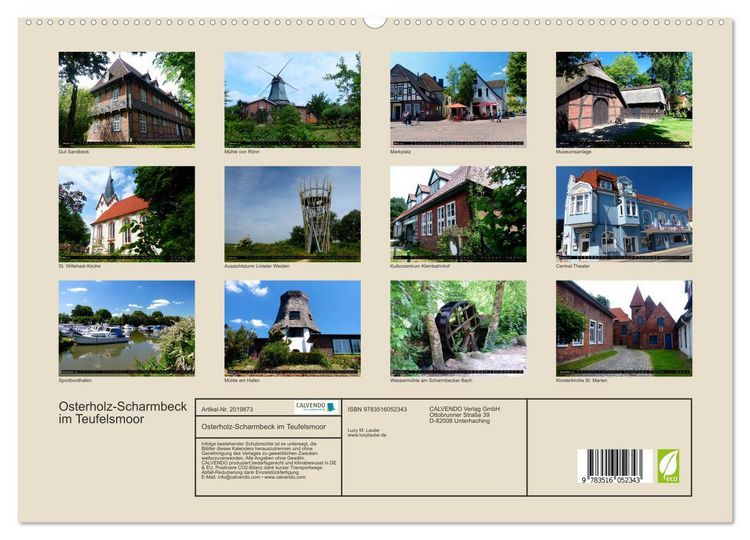 Produktbild: Osterholz-Scharmbeck im Teufelsmoor (hochwertiger Premium Wandkalender 2026 DIN A2 quer), Kunstdruck in Hochglanz