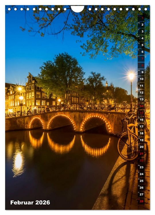Produktbild: AMSTERDAM Charmantes Stadtherz (Wandkalender 2026 DIN A4 hoch), CALVENDO Monatskalender