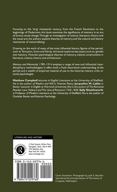 Produktbild: Memory and Memorials, 1789-1914