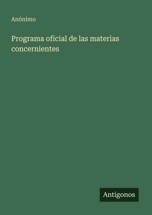 Produktbild: Programa oficial de las materias concernientes