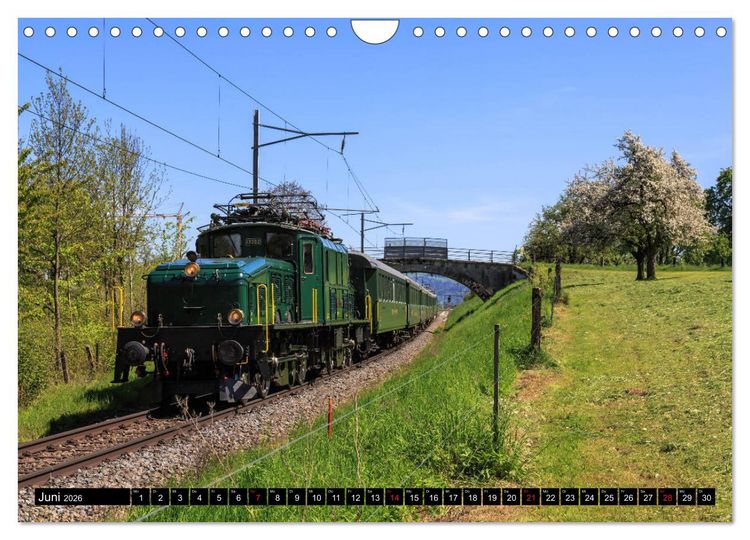 Produktbild: Eisenbahn-Nostalgie - Oldtimer auf Schweizer Schienen (Wandkalender 2026 DIN A4 quer), CALVENDO Monatskalender