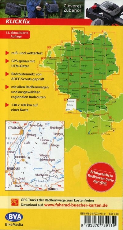 Produktbild: ADFC-Radtourenkarte 24 Schwarzwald Oberrhein