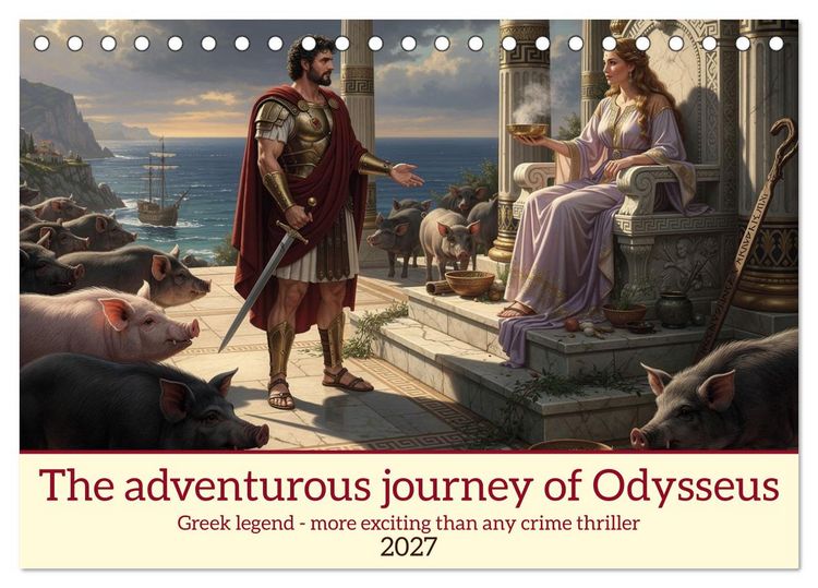 Produktbild: The adventurous journey of Odysseus (Desk Calendar 2027 DIN A5 landscape), CALVENDO 12 Month DeskCalendar