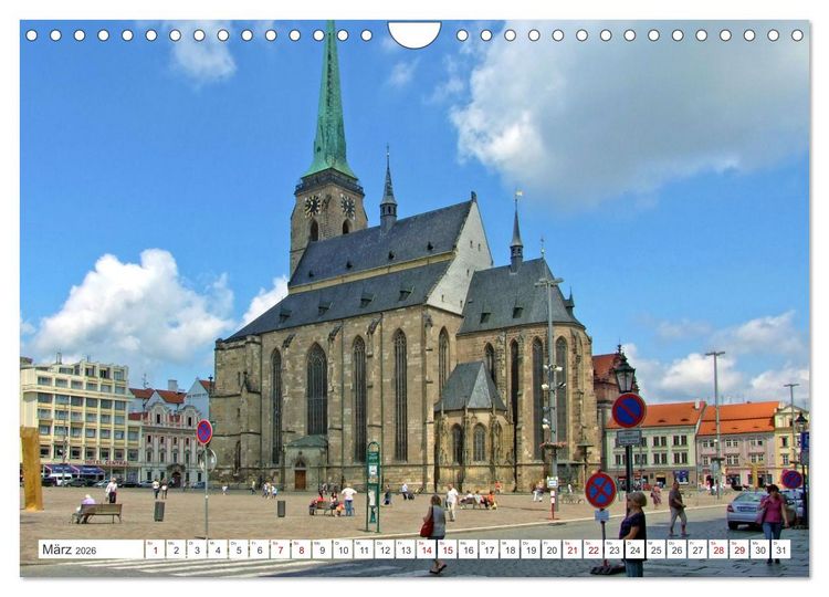Produktbild: Visit Pilsen & Klatovy - Zwei b&ouml;hmische St&auml;dte - Ein perfekter Urlaubstag (Wandkalender 2026 DIN A4 quer), CALVENDO Monatskalender
