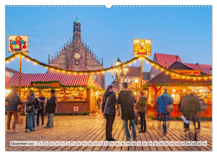 Produktbild: N&uuml;rnberg zur Blauen Stunde (Wandkalender 2026 DIN A2 quer), CALVENDO Monatskalender