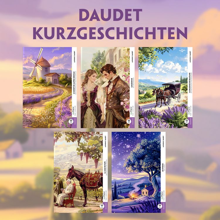 Produktbild: 5 Daudet Kurzgeschichten (5 B&uuml;cher + Audio-Online) - Frank-Lesemethode - Kommentierte zweisprachige Ausgabe Franz&ouml;sisch-Deutsch