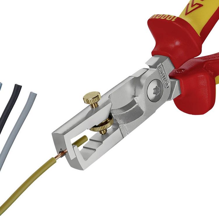 Produktbild: Knipex StriX 13 66 180 Kabelschere Geeignet f&uuml;r (Abisoliertechnik) Alu- und Kupferkabel, ein- und mehrdr&auml;htig 15 mm 5 50 mm&sup2; 7