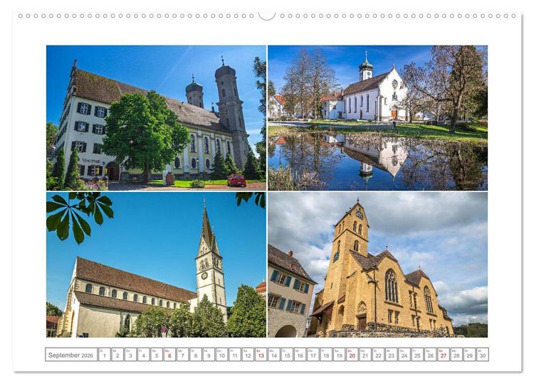 Produktbild: Gottesh&auml;user am Bodensee (Wandkalender 2026 DIN A2 quer), CALVENDO Monatskalender