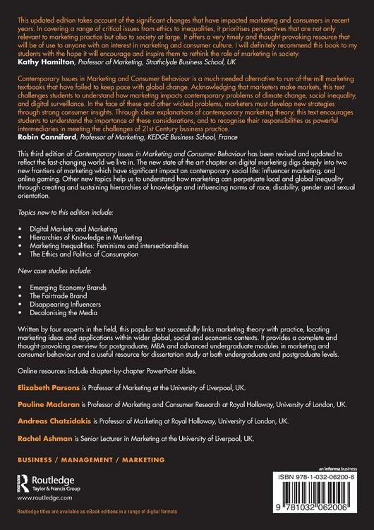 Produktbild: Contemporary Issues in Marketing and Consumer Behaviour