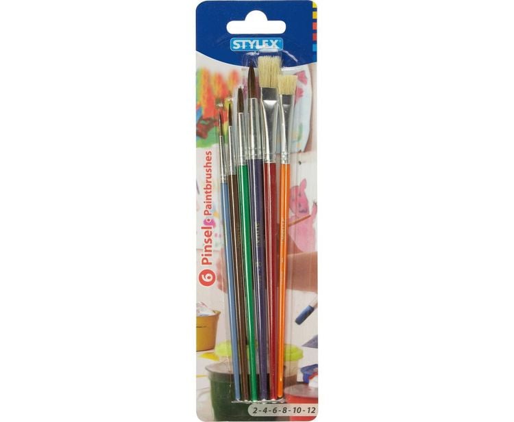 Produktbild: Stylex Schulmalpinselset, 6 St&uuml;ck
