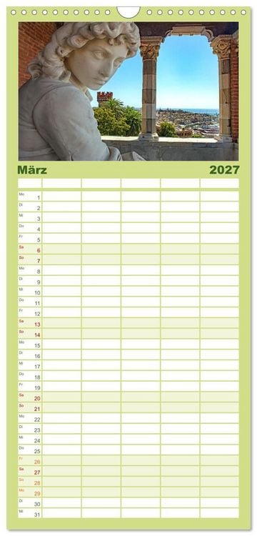 Produktbild: Familienplaner 2027 - Die zeitlose Sch&ouml;nheit von Genua mit 5 Spalten (Wandkalender, 21 x 45 cm) CALVENDO