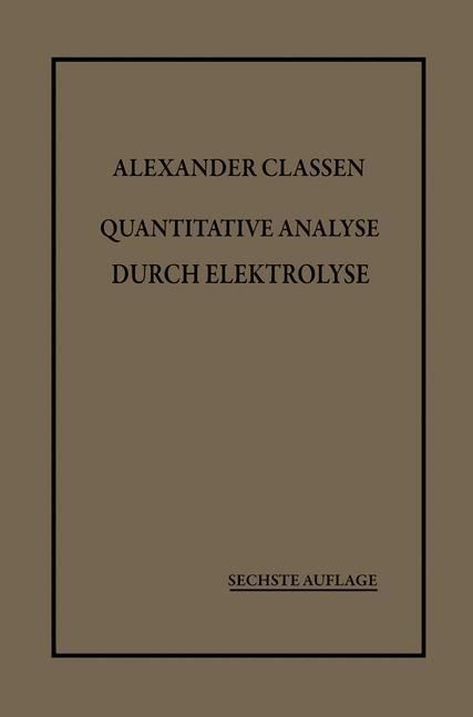 Produktbild: Quantitative Analyse durch Elektrolyse