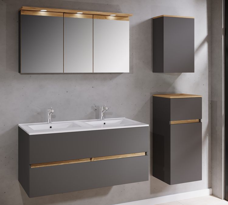 Produktbild: 5 tlg. Badm&ouml;bel-Set mit Waschbecken Cosila-I 111cm