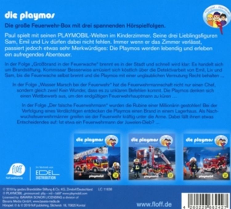Produktbild: Die Playmos - Das Original Playmobil H&ouml;rspiel, Die gro&szlig;e Feuerwehr-Box: Folgen 42, 57, 62
