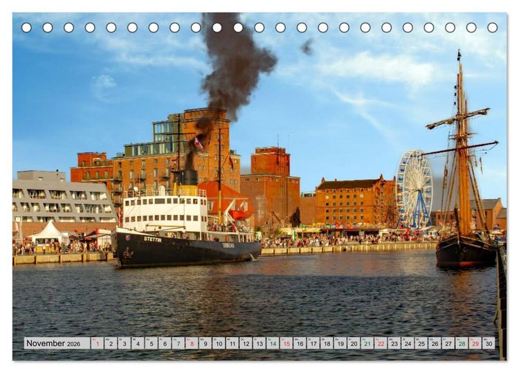Produktbild: Hansestadt Wismar - Hafenimpressionen (Tischkalender 2026 DIN A5 quer), CALVENDO Monatskalender
