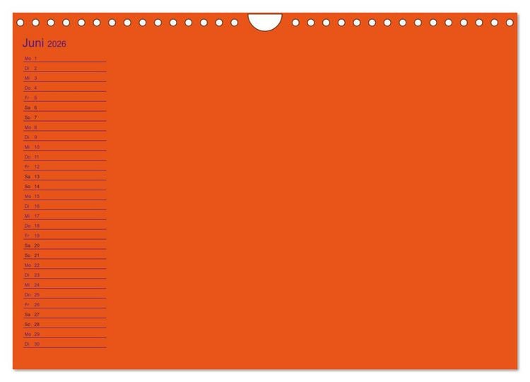 Produktbild: Bastel-Geburtstagskalender orange / Geburtstagskalender (Wandkalender 2026 DIN A4 quer), CALVENDO Monatskalender