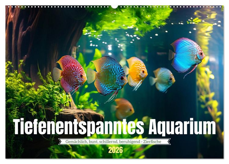 Produktbild: Tiefenentspanntes Aquarium (Wandkalender 2026 DIN A2 quer), CALVENDO Monatskalender
