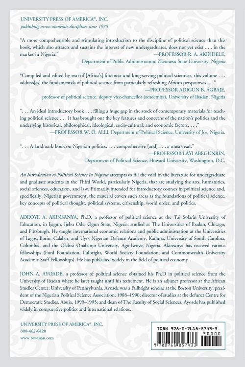Produktbild: Introduction to Political Science in Nigeria
